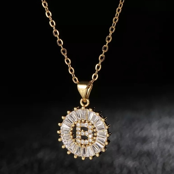 3/$30 💛 Initial Rhinestone Charm Necklace - Picture 4 of 16